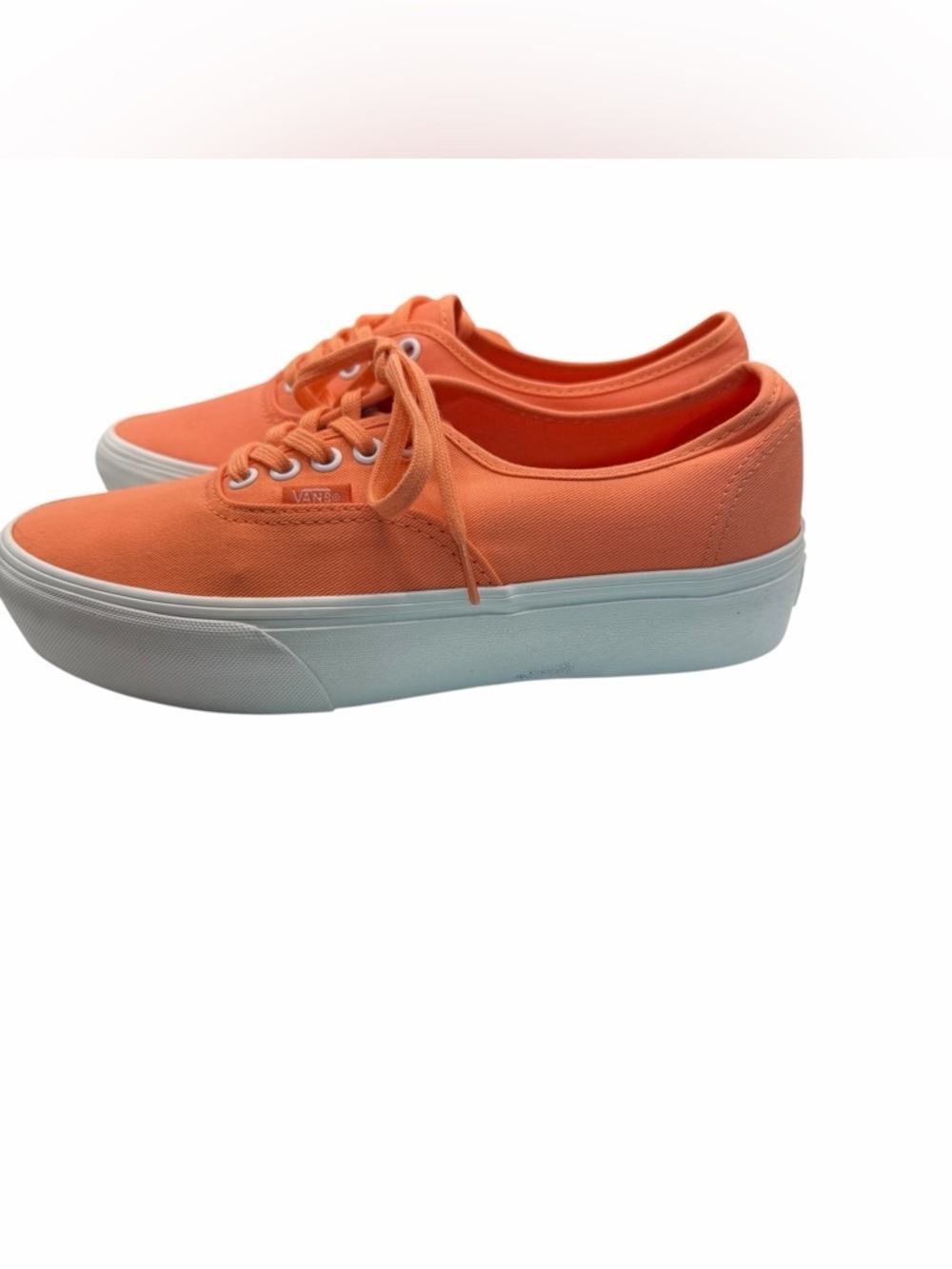 Vans Orange Canvas Platform Lace-Up Low Tops